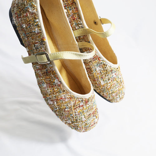Golden Feather Glow Mary Janes