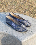 Grey Violet Lily Embroidered shoes
